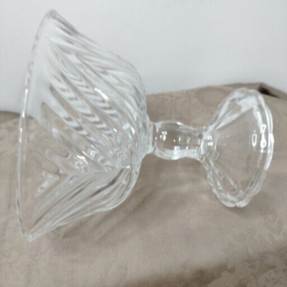 Aderia Crystal Glass Pedestal Compote/Candy Bowl made In Japan 5"1/4 5"1/2 New - Picture 7 of 7